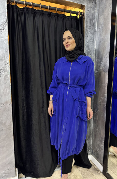 Miss Whence Kapşonlu İpek Tunik SAKS - 3