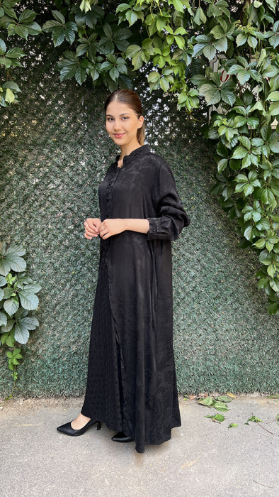 Miss Whence Ön Kısmı V Şeklinde İnen Elbise SİYAH - 3
