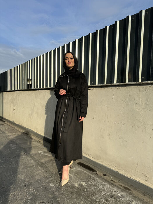Miss Whence Süet Pardesü SİYAH - 3