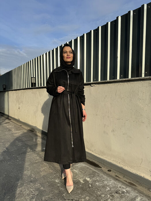 Miss Whence Süet Pardesü SİYAH - 4