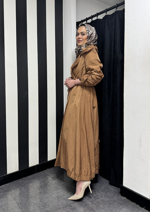 Miss Whence Yaka Kapitöne Detaylı Düğme Detaylı Pardesü BAKIR - 2