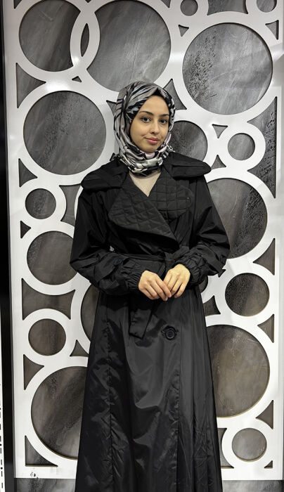 Miss Whence Yaka Kapitöne Detaylı Düğme Detaylı Pardesü SİYAH - 2