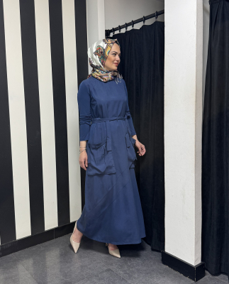 MissWhence Basic Elbise İNDİGO - 2