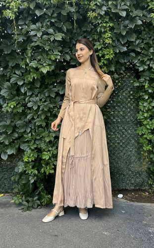 MissWhence Dantel Detaylı Ceketli Elbise CAMEL - 2