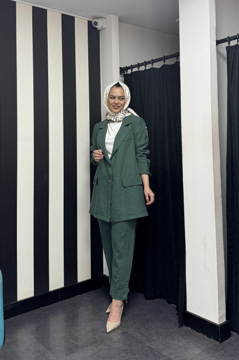 MissWhence Keten Takım YEŞİL - 2