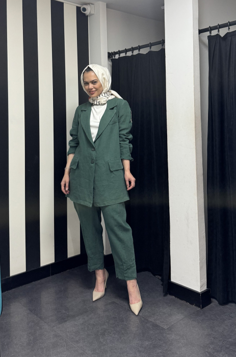 MissWhence Keten Takım YEŞİL - 3
