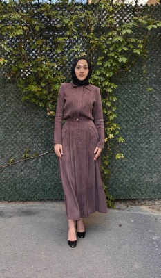 NiQozza Lilia İpek Etekli Takım KAHVE 