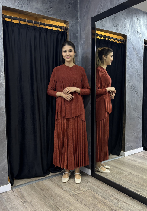 Noi Elenay Plisoley Pantolon Etek TABA - 4