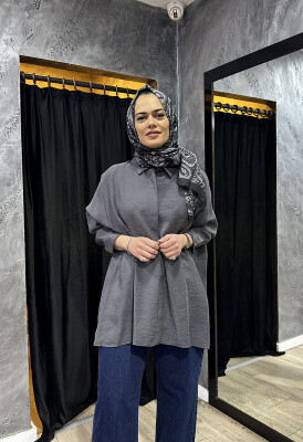 Nuss Oversize Gömlek ANTRASİT - 2