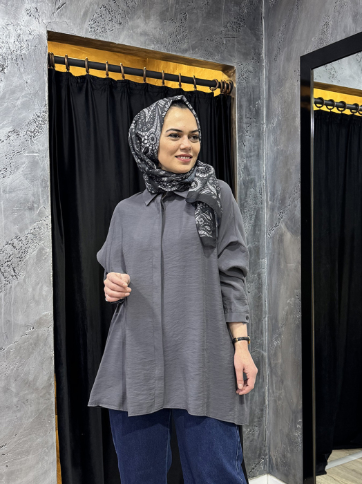 Nuss Oversize Gömlek ANTRASİT - 1