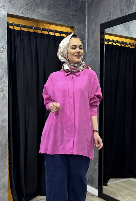 Nuss Oversize Gömlek FUŞYA - 2