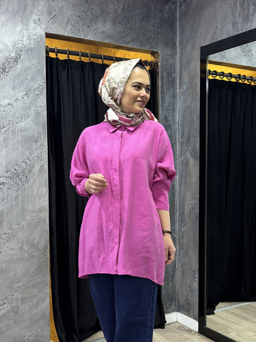 Nuss Oversize Gömlek FUŞYA - 1