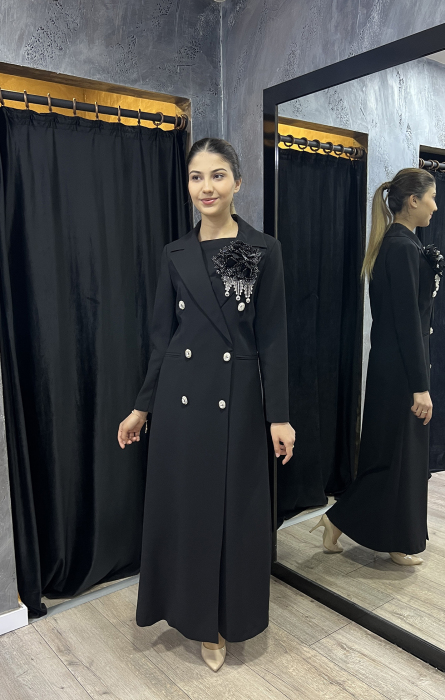 Senna Rose Stone Dress SİYAH - 3