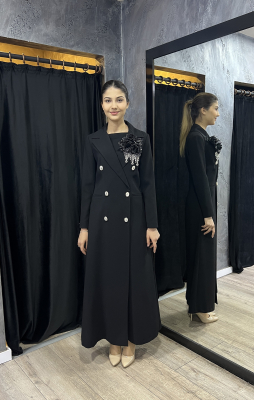 Senna Rose Stone Dress SİYAH - 4