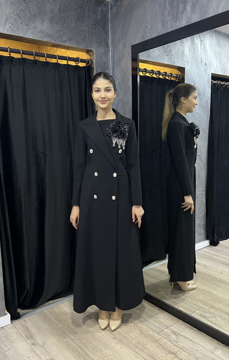 Senna Rose Stone Dress SİYAH - 4