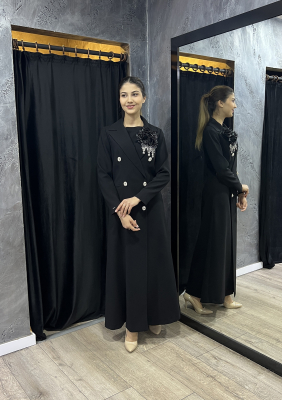 Senna Rose Stone Dress SİYAH - 5