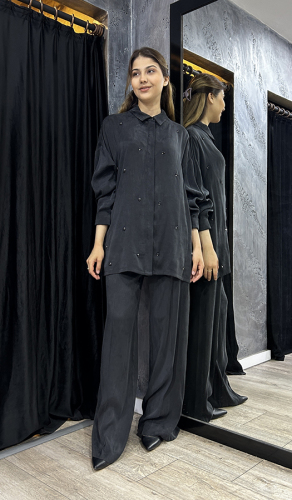 Si Design Cepli Cupro Pantolon SİYAH 