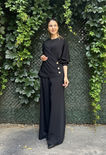 Vuu Crep Bol Pantolon SİYAH - 2