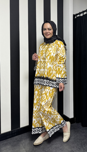 Vuu Etnik Baskılı Pantolon SARI - 3