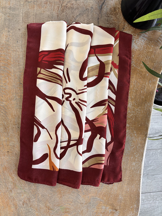 YaQa Blossem Premium Şal Bordo/Beyaz - 1