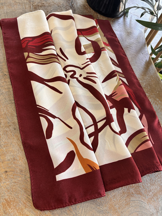 YaQa Blossem Premium Şal Bordo/Beyaz - 2