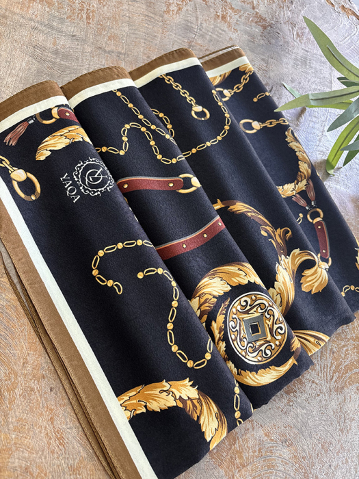 YaQa Chain Premium Şal KAHVE - 2
