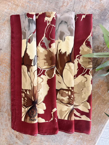 YaQa Flower Premium Şal BORDO 
