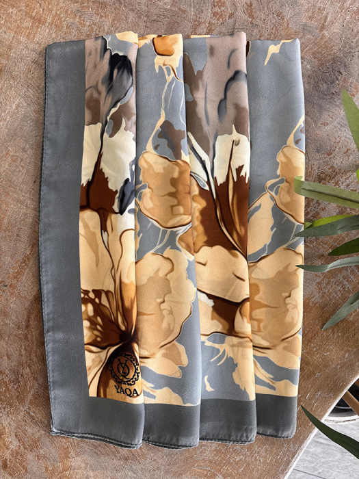 YaQa Flower Premium Şal GRİ - 2