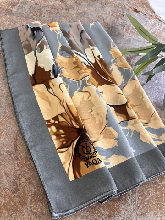 YaQa Flower Premium Şal GRİ - 3