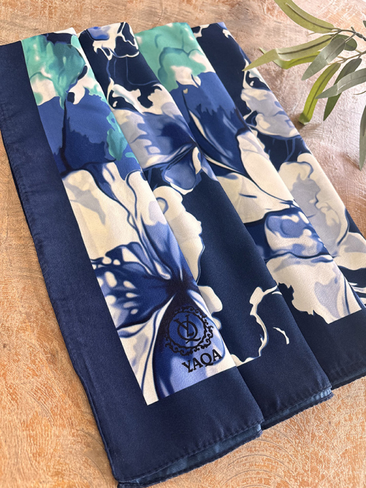 YaQa Flower Premium Şal LACİVERT - 2