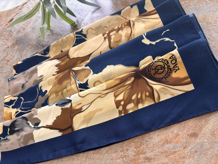 YaQa Flower Premium Şal Lacivert/Gold - 3