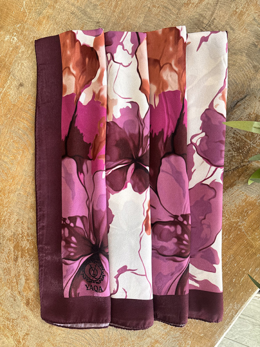 YaQa Flower Premium Şal MÜRDÜM - 2