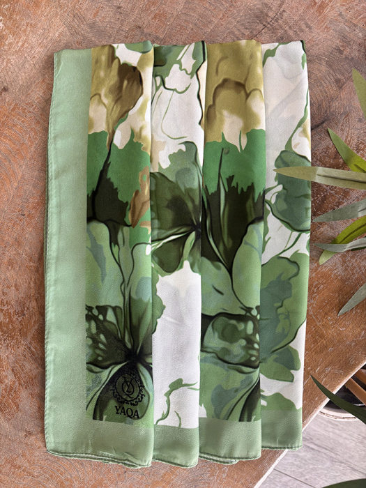 YaQa Flower Premium Şal YEŞİL - 1