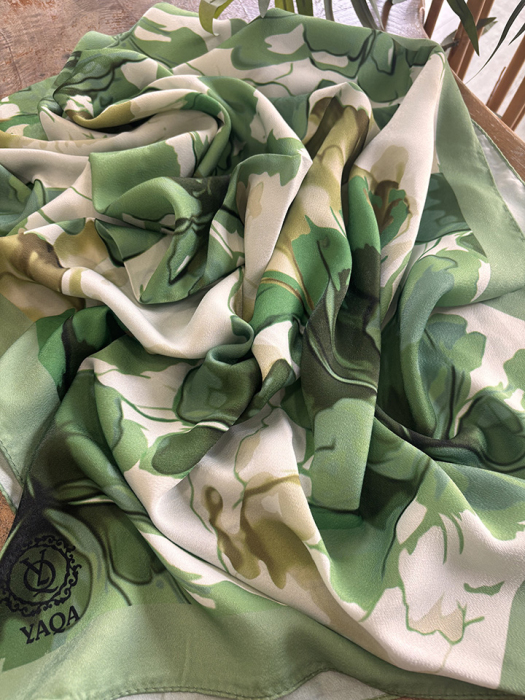 YaQa Flower Premium Şal YEŞİL - 3