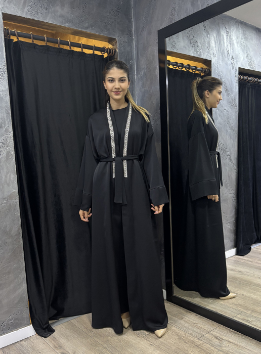 YaQa Thira Abaya İkili Takım SİYAH - 1