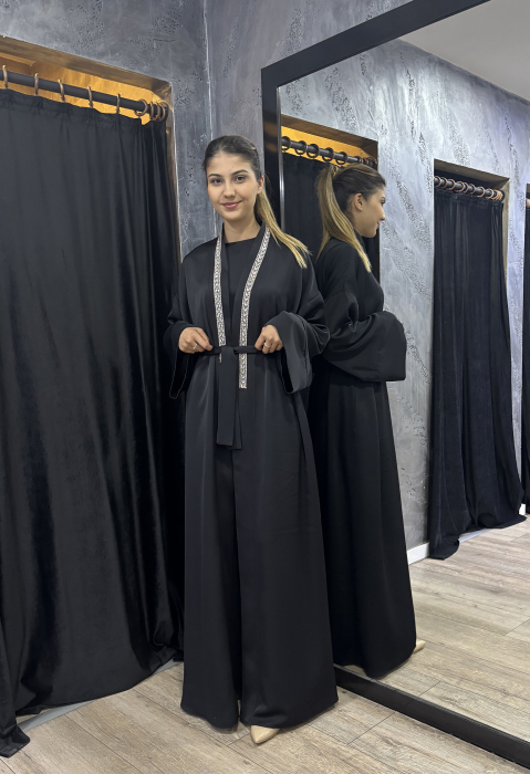 YaQa Thira Abaya İkili Takım SİYAH - 3